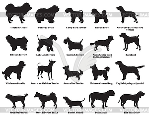 Set of dogs silhouettes- - vector clipart