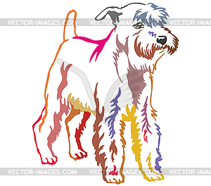 Colorful decorative standing portrait of Miniature - vector clip art