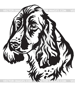 Decorative portrait of Dog Russian Spaniel - vector clipart