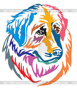 Colorful decorative portrait of Dog Leonberger - vector image