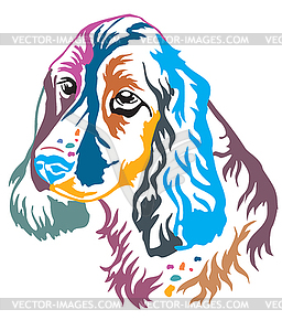 Colorful decorative portrait of Dog Russian - color vector clipart