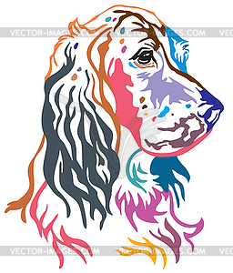 Красочный декоративный портрет собачьего английского сеттера - изображение в векторе