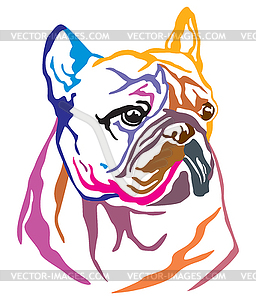 Colorful decorative portrait of Dog French Bulldog - vector clip art