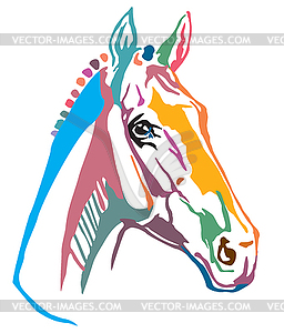 Colorful decorative portrait of Trakehner horse - vector clip art