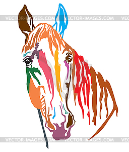 Colorful decorative portrait of Trakehner horse-2 - vector clipart