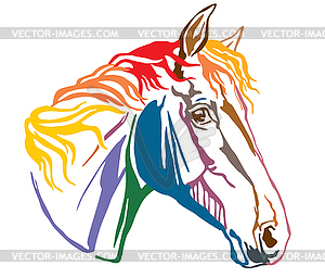 Colorful decorative portrait of Trakehner horse-4 - vector clip art