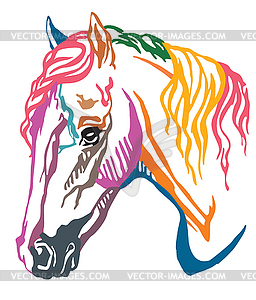 Colorful decorative portrait of Welsh Pony - vector image