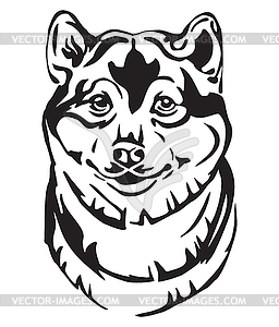 Декоративный портрет собаки Шиба Ину - векторизованный клипарт