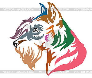 Colorful decorative portrait of Dog Miniature - vector image