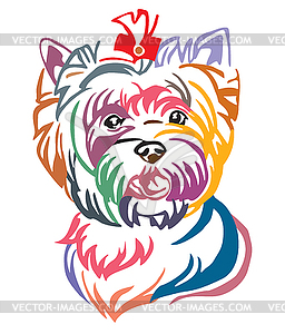 Colorful decorative portrait of Dog Yorkshire - vector image