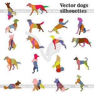 Dogs breeds silhouettes - vector clipart