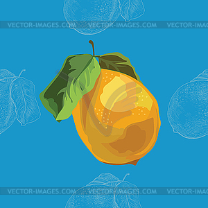 Seamless pattern with lemon - vector clipart