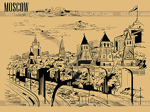 Beige Moscow- - vector image