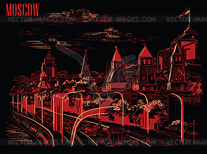 Black-red Moscow- - vector clip art