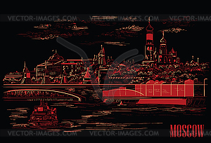 Black-red Moscow- - vector image