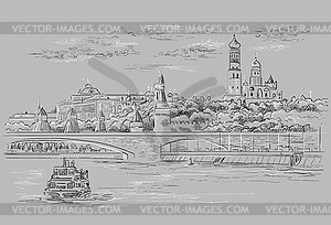 Grey Moscow- - vector clipart