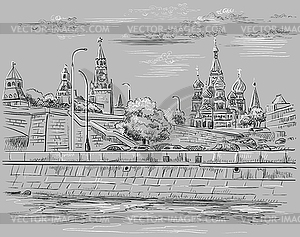 Grey Moscow- - vector image