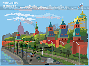 Colorful Moscow- - vector clip art