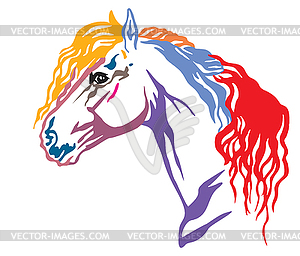 Colorful decorative portrait of horse 10 - vector clipart