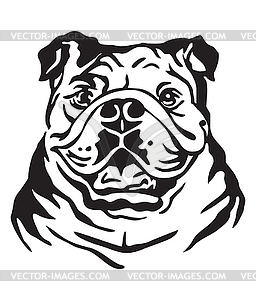 Decorative portrait of Dog Bulldog - vector image