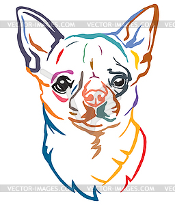 Красочный декоративный портрет Собаки Чихуахуа - векторный эскиз