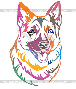 Colorful decorative portrait of Dog Shepherd 2 - vector clip art