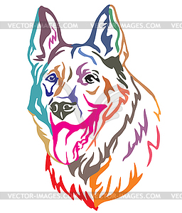 Colorful decorative portrait of Dog Shepherd 3 - vector clipart