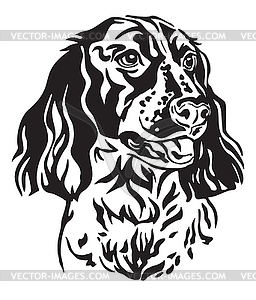 Decorative portrait of Dog Russian Spaniel - vector clipart