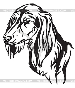 Декоративный портрет пса Салюки - графика в векторе
