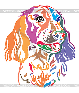 Colorful decorative portrait of Dog Russian - vector clipart