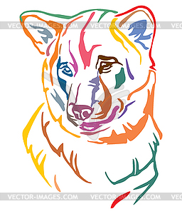 Colorful decorative portrait of Dog Shiba Inu - vector clipart