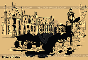 Brown hand drawing Holland  - vector clipart