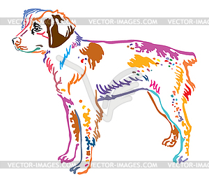 Colorful decorative portrait of Brittany Dog - vector clipart