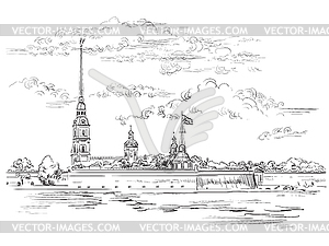 Hand drawing ST Petersburg  - vector clipart