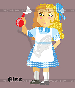 Cartoon Alice - vector clip art