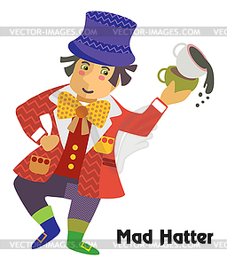 Cartoon Mad Hatter - vector image