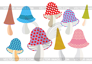 Cartoon mushrooms - vector clipart