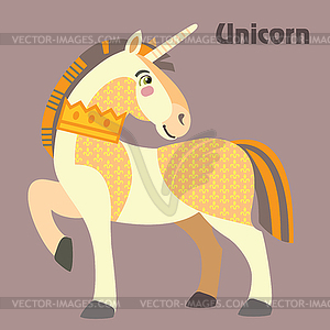 Cartoon unicorn - vector image