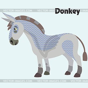 Cartoon donkey - vector clipart
