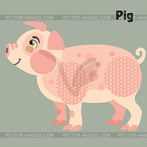 Мультяшная свинья - векторный эскиз