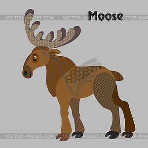 Cartoon moose - vector clip art