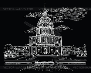 Black hand drawing Paris  - vector clipart