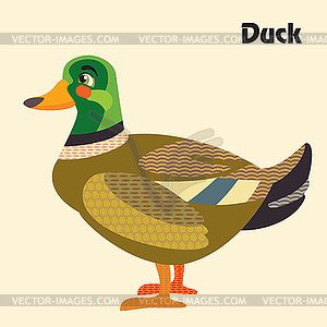 Cartoon duck - vector image