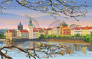Красочная Прага - клипарт в векторе