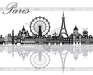 paris skyline clipart image