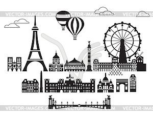 paris skyline clipart image