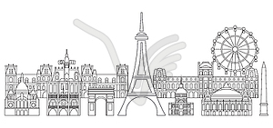 Paris Skyline line art - рисунок в векторном формате