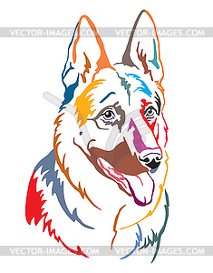 Colorful decorative portrait of German Shepherd - vector image