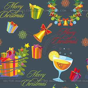 Christmas seamless pattern 10 - color vector clipart