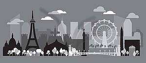 Paris Skyline silhouette  - vector clipart